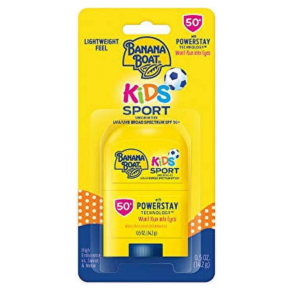 Banana Boat Kids Sport Sunscreen Stick, Sting-Free, Tear-Free, Broad Spectrum, SPF 50, 0.5oz.