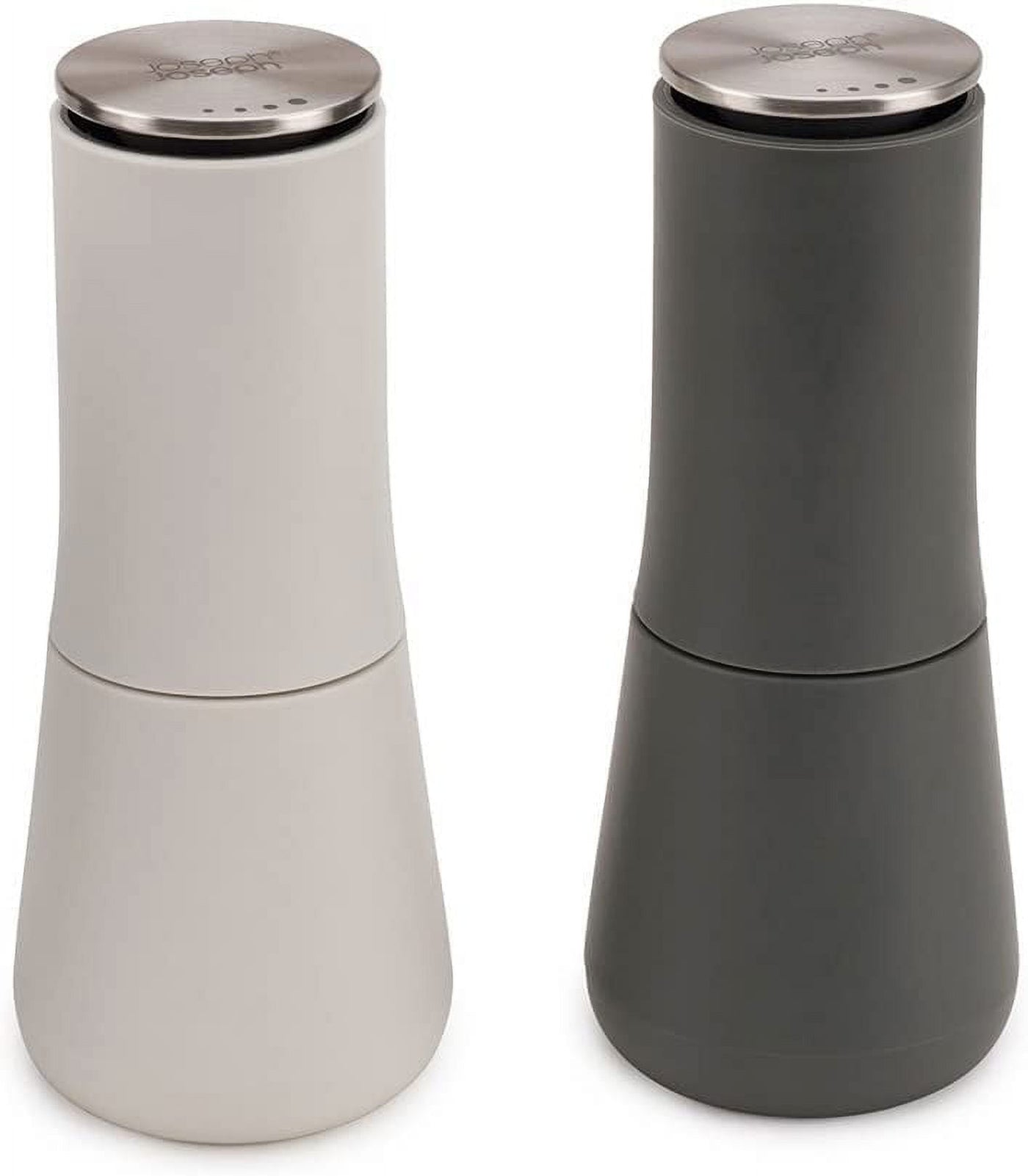 Milltop Salt  Pepper Grinder Set with Adjustable Grind Size Coarseness, Dark Gray/White, 2-piece