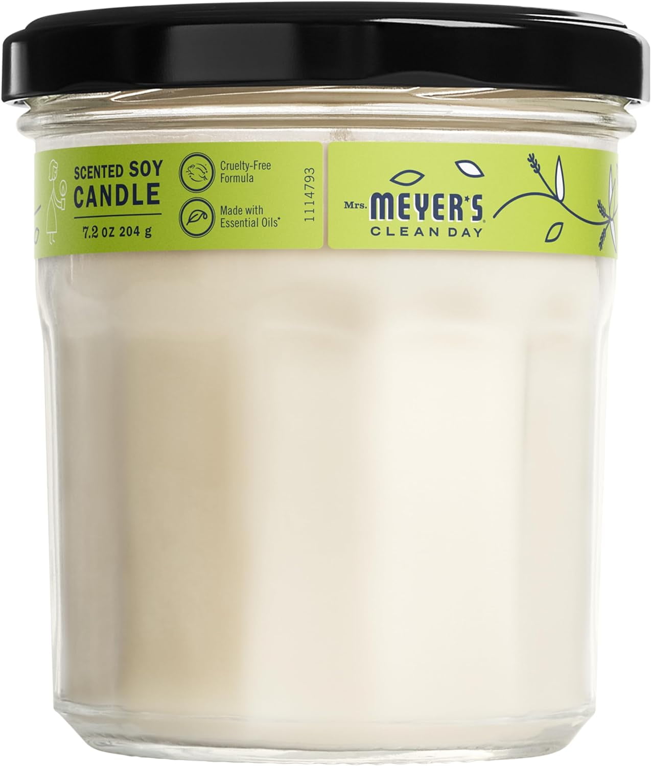 Mrs. Meyer's Clean Day Scented Soy Aromatherapy Candle, 35 Hour Burn Time, Made with Soy Wax, Lemon Verbena, 7.2 oz