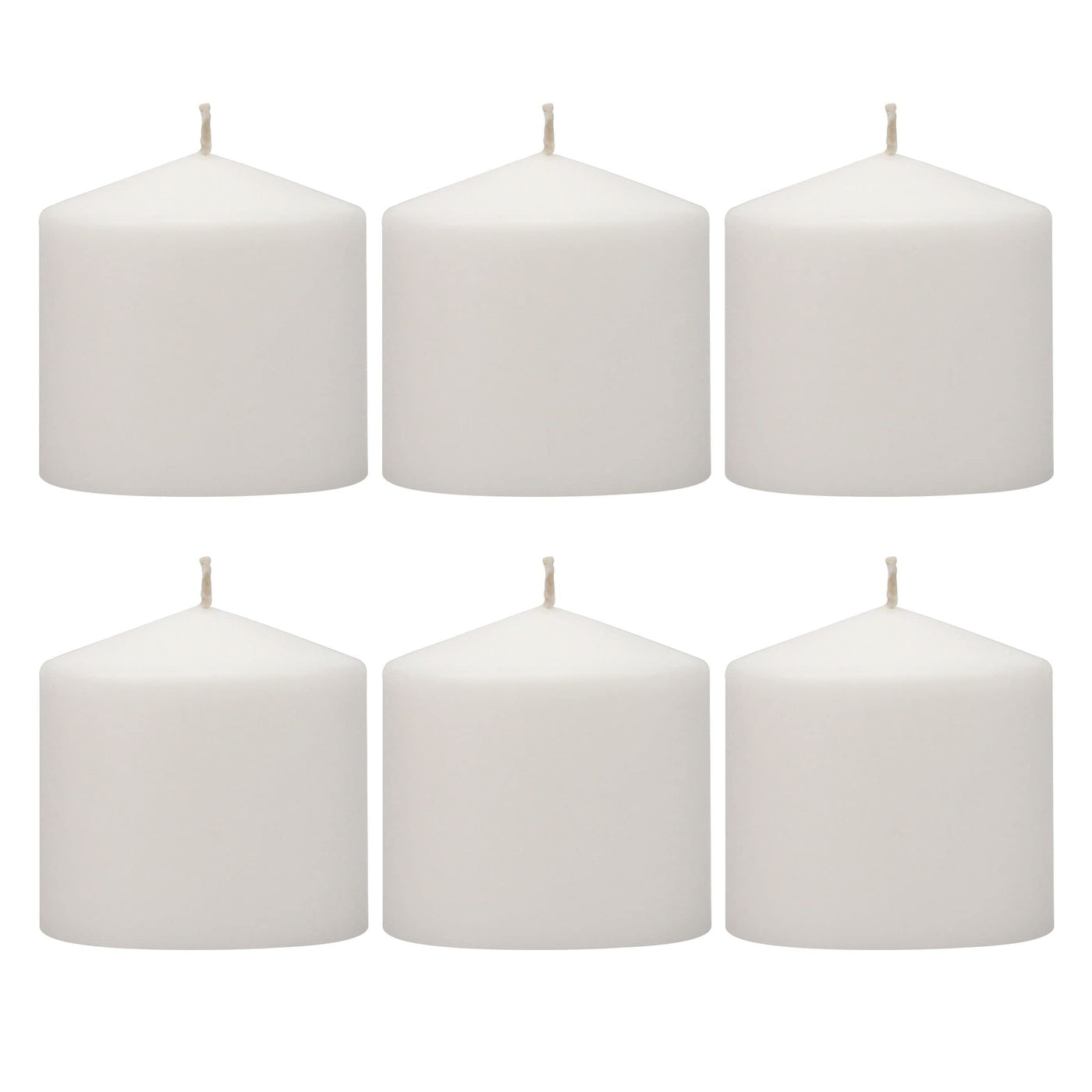 Stonebriar 80 Hour Long Burning Unscented Pillar Candles, 3x3, White , Pack of 6