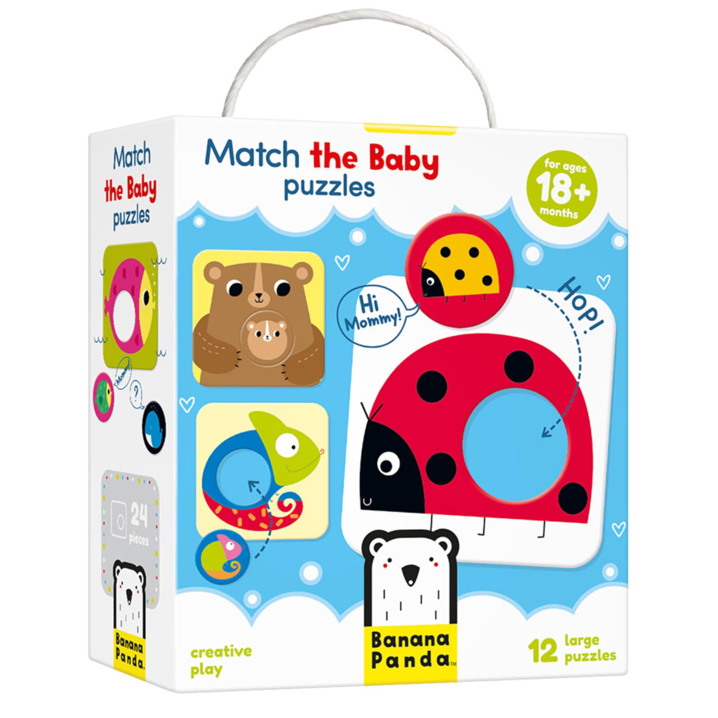 Banana Panda Match The STF9&nbsp;Baby Toddler Puzzles and Matching Activity - Set Includes 12 Large 2-Piece Beginner Puzzles with Round Elements to Mix and Match - for Kids Ages 18 Months and up