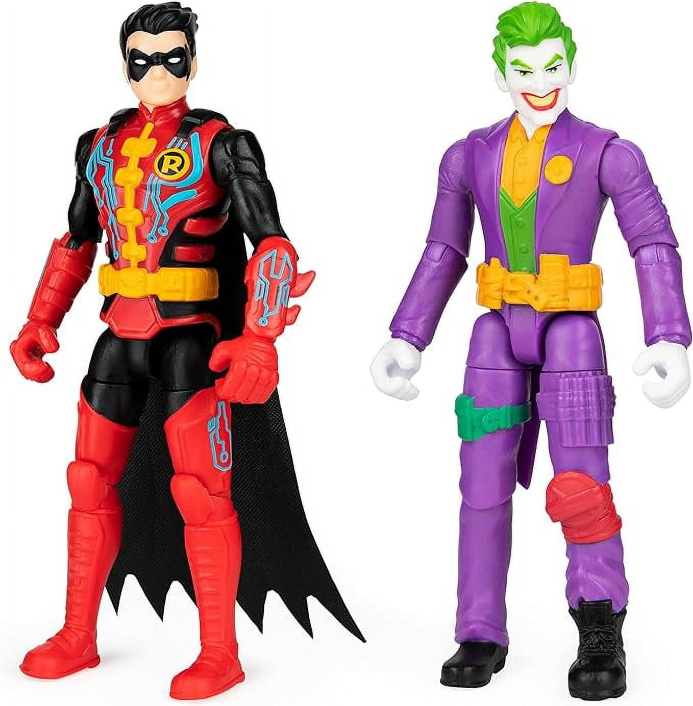 DC Comics Batman 4-inch Robin and The Joker Action Figures for Boys with 6 Mystery Accessories, Kids Toys for Boys Aged 3 and up