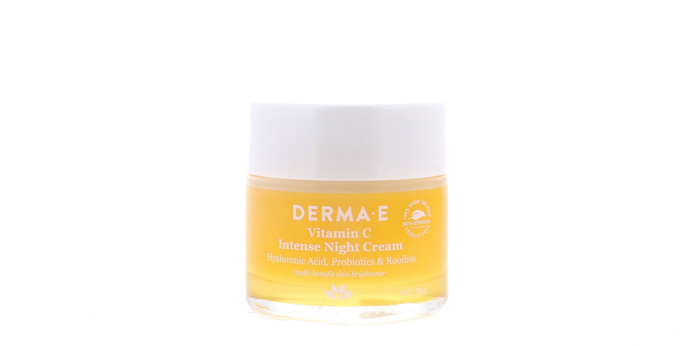 DERMA E Vitamin C Intense Night Cream – Brightening and Hydrating Facial Skin Renewing Cream – Anti-Aging Overnight Facial Moisturizer 2 oz