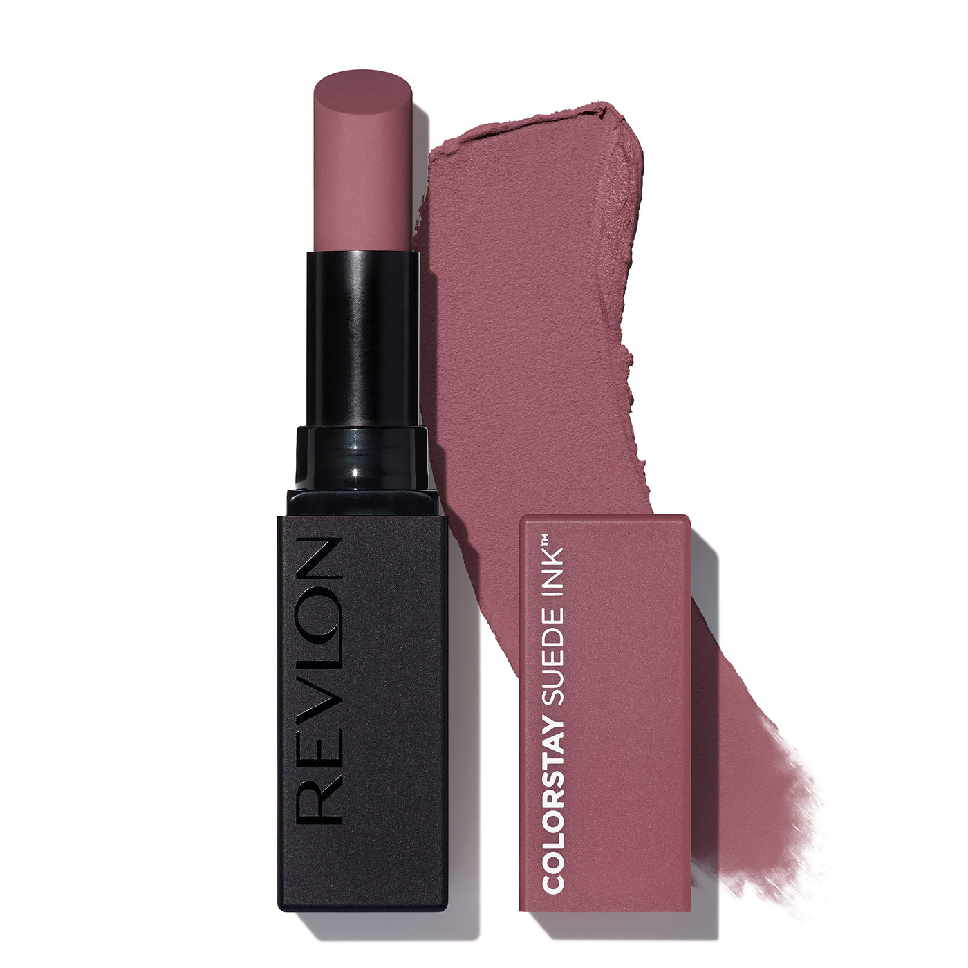 REVLON Lipstick, ColorStay Suede Ink, Built-in Primer, Infused with Vitamin E, Waterproof, Smudge-proof, Matte Color, 012 Power Trip, 0.09 oz.