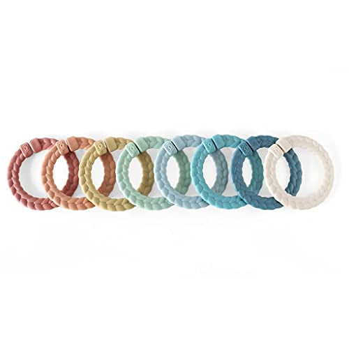 Itzy Ritzy Linking Ring Set; Set of 8 Braided, Rainbow-Colored Versatile Linking Rings; Attach to Baby's Car Seat, Stroller & Activity Gym to Keep Toys Nearby; Rainbow