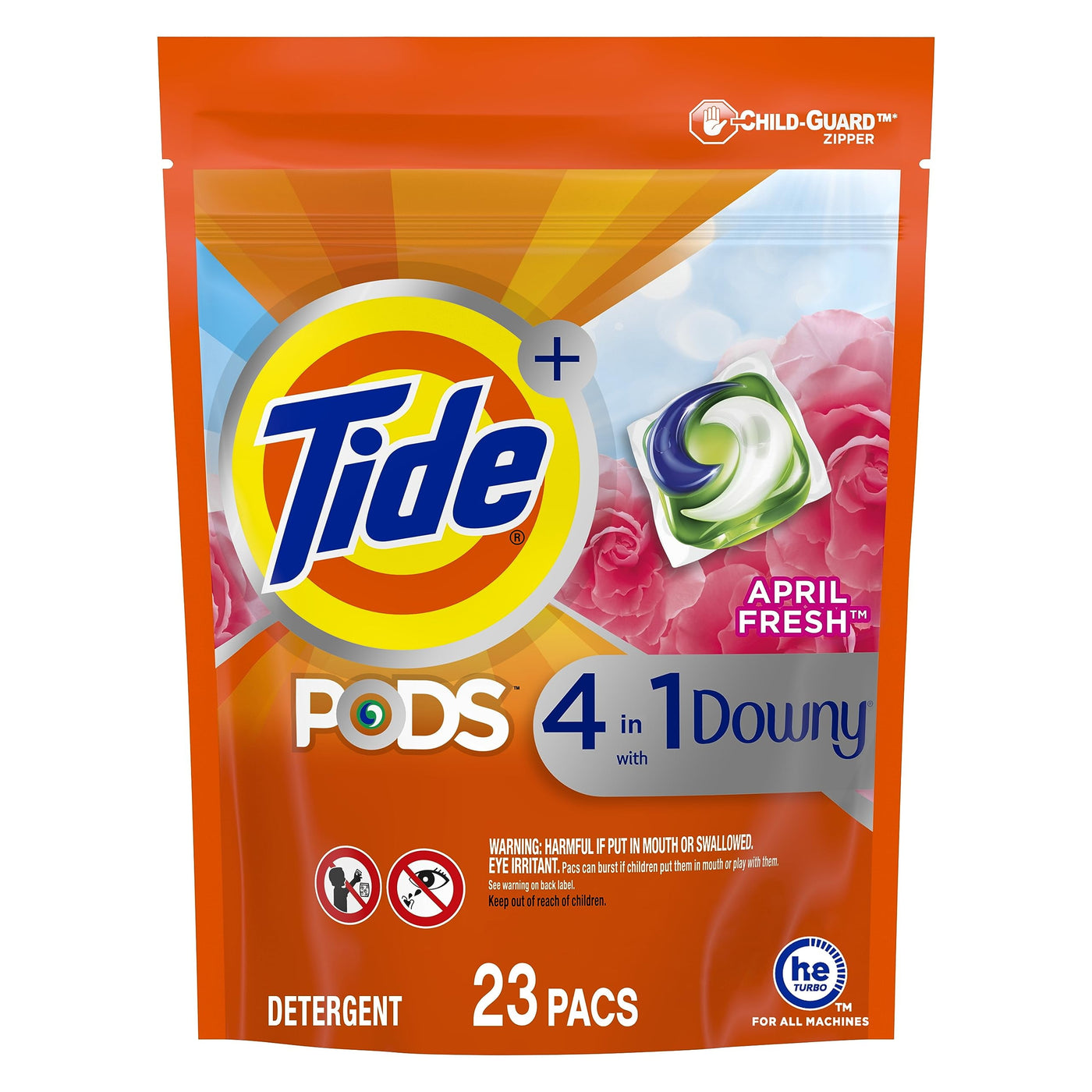 Tide Pods With Downy, Liquid Laundry Detergent Pacs, April Fresh, 23 Count