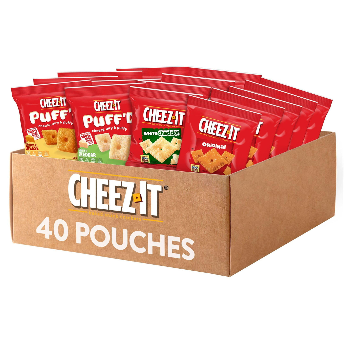 Cheez-It Cheese Crackers, Baked YPF5&nbsp;Snack Crackers, Lunch Snacks, Variety Pack (40 Pouches)