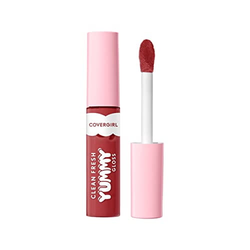 COVERGIRL Clean Fresh Yummy Gloss Daylight Collection, Hydrating, Glossy Shine, Vegan Formula, Sunrise Blush 10, 0.33oz