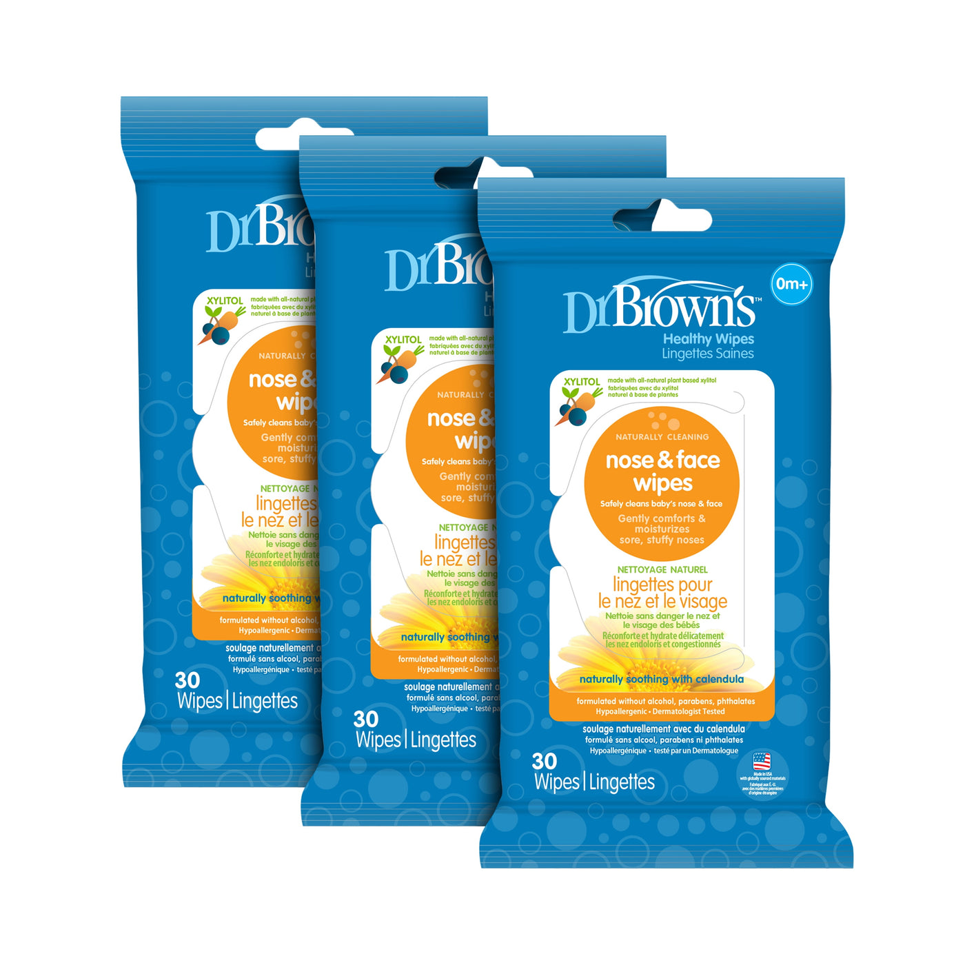 Dr. Brown's Nose and Face Wipes for Babies and Toddlers - 30ct - 3-Pack