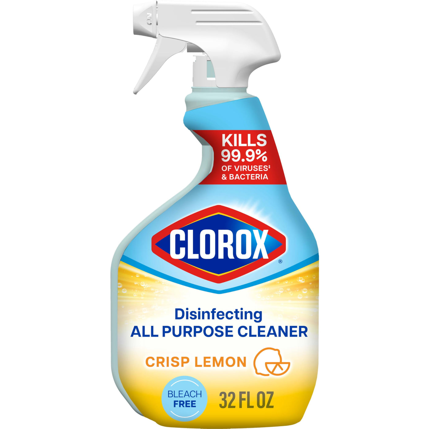 2X - Clorox Disinfecting All Purpose Cleaner, Kills 99.9% Of Bacteria And Viruses, Bleach Free, Crisp Lemon Scent, 32 Fluid Ounces