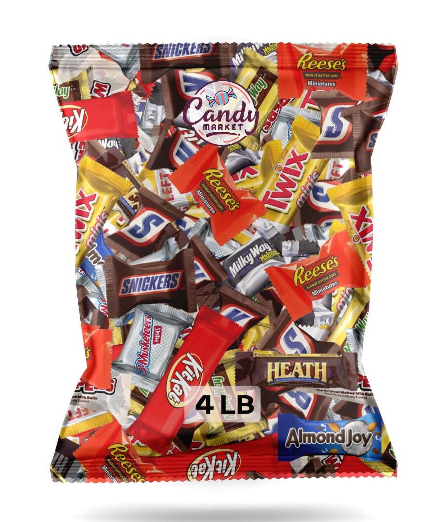 Assorted Bulk Chocolate Mix - Snickers, Kit Kat, Milky Way, Twix, Whoopers, Heath & More! By Candy Market (4 LB)