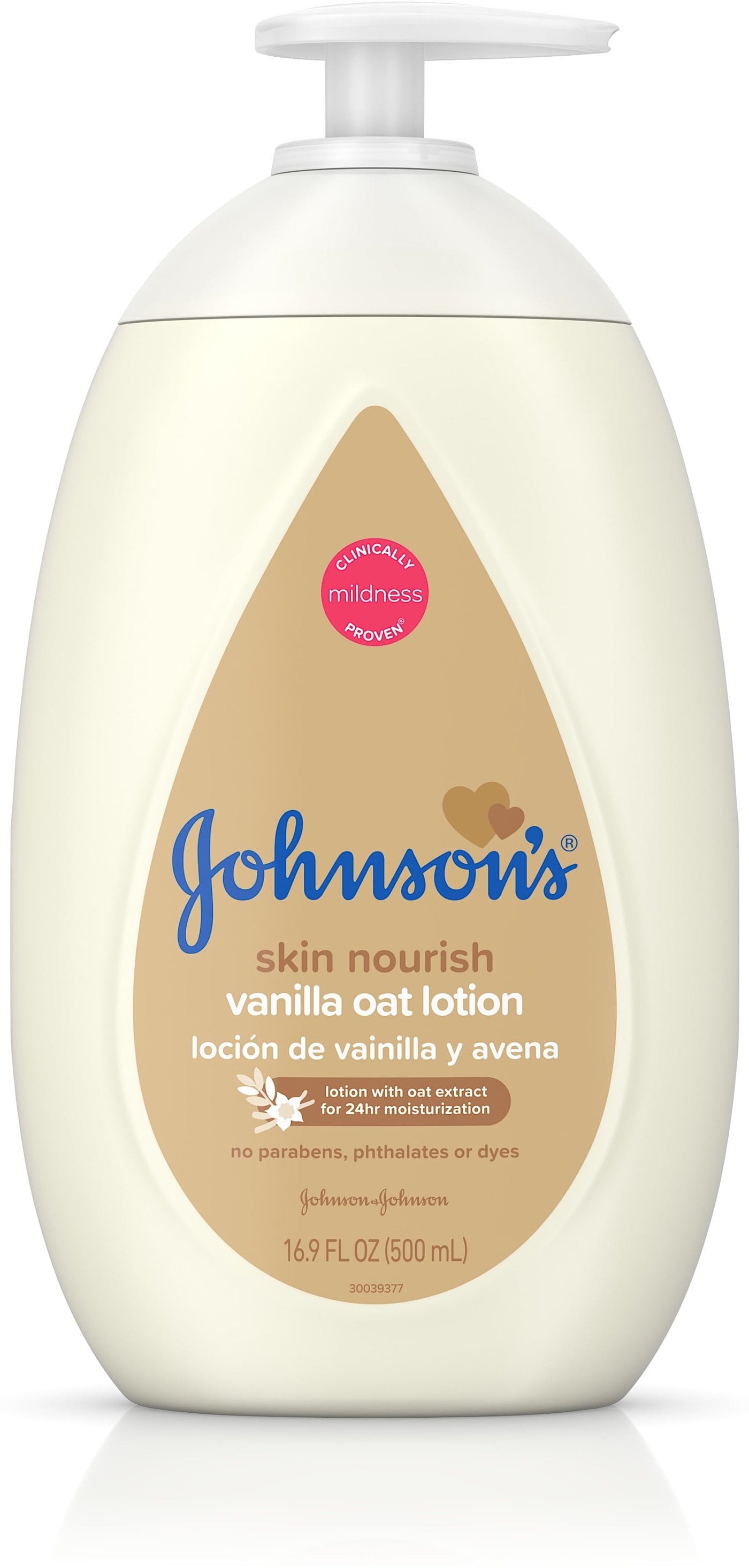 Johnson's Baby Moisturizing Lotion with Nourishing Vanilla & Oat Extract for Dry Skin, Hypoallergenic and Dermatologist-Tested, 16.9 oz (Pack of 3)