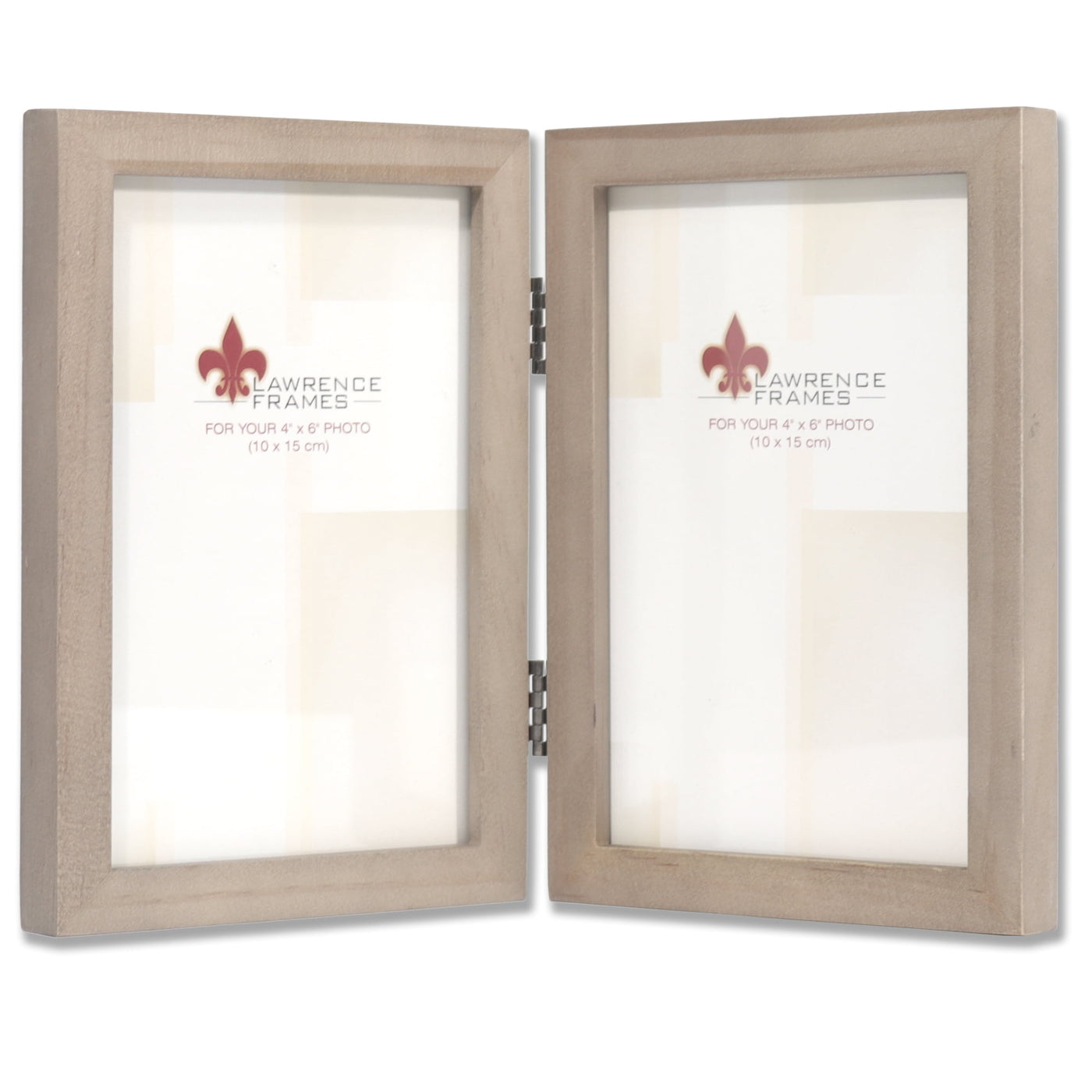 4x6 Hinged Double Gray Wood Picture Frame - Gallery Collection