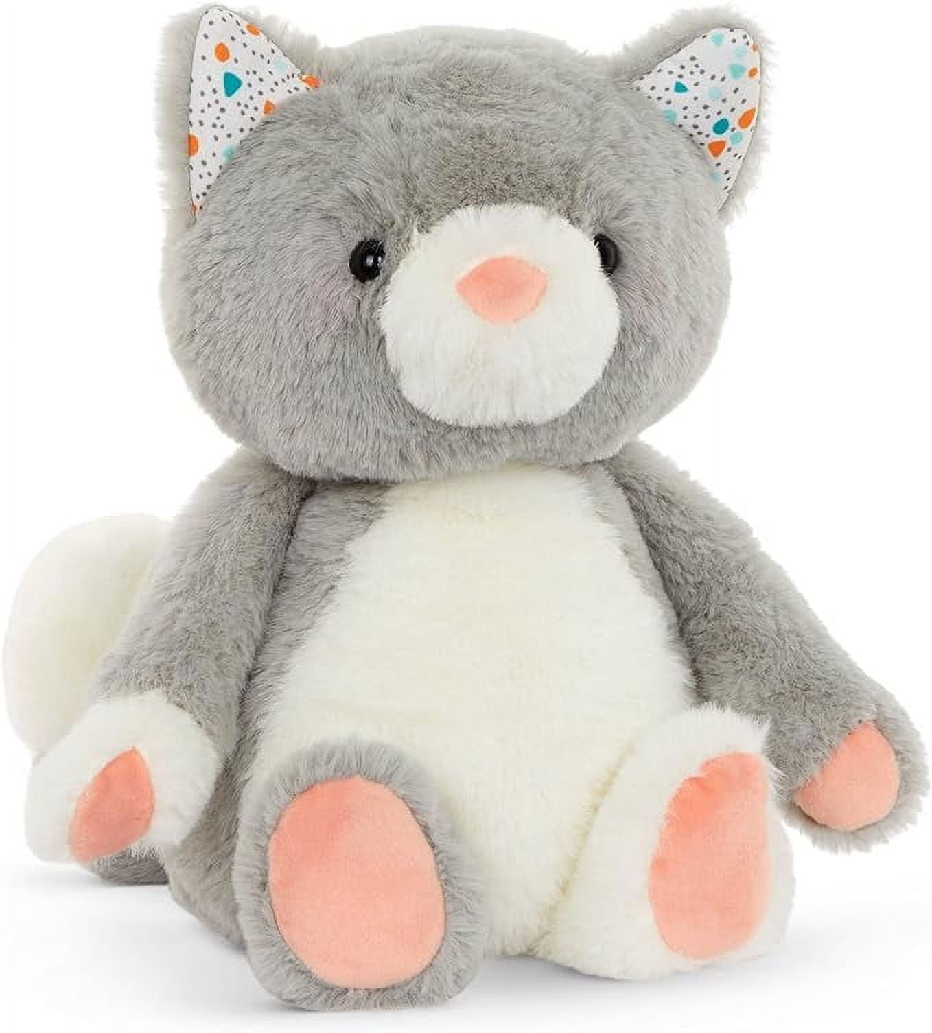 B. toys- B. softies- Happy Hues- Cloudy Cosmo Cat-Stuffed Animal – Super Soft Kitten – Gray & White – 12” – Washable – Baby, Toddler, Kids – Happyhues – Cloudy Cosmo – 0 Months +