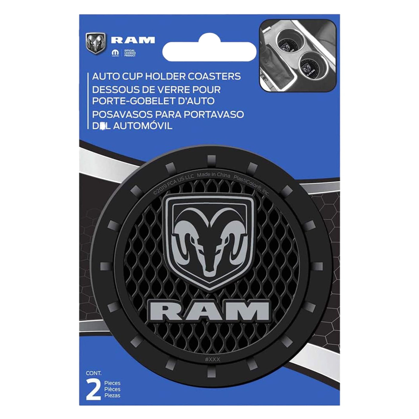 Plasticolor 001969R01 Ram Auto Coasters, 2 pc