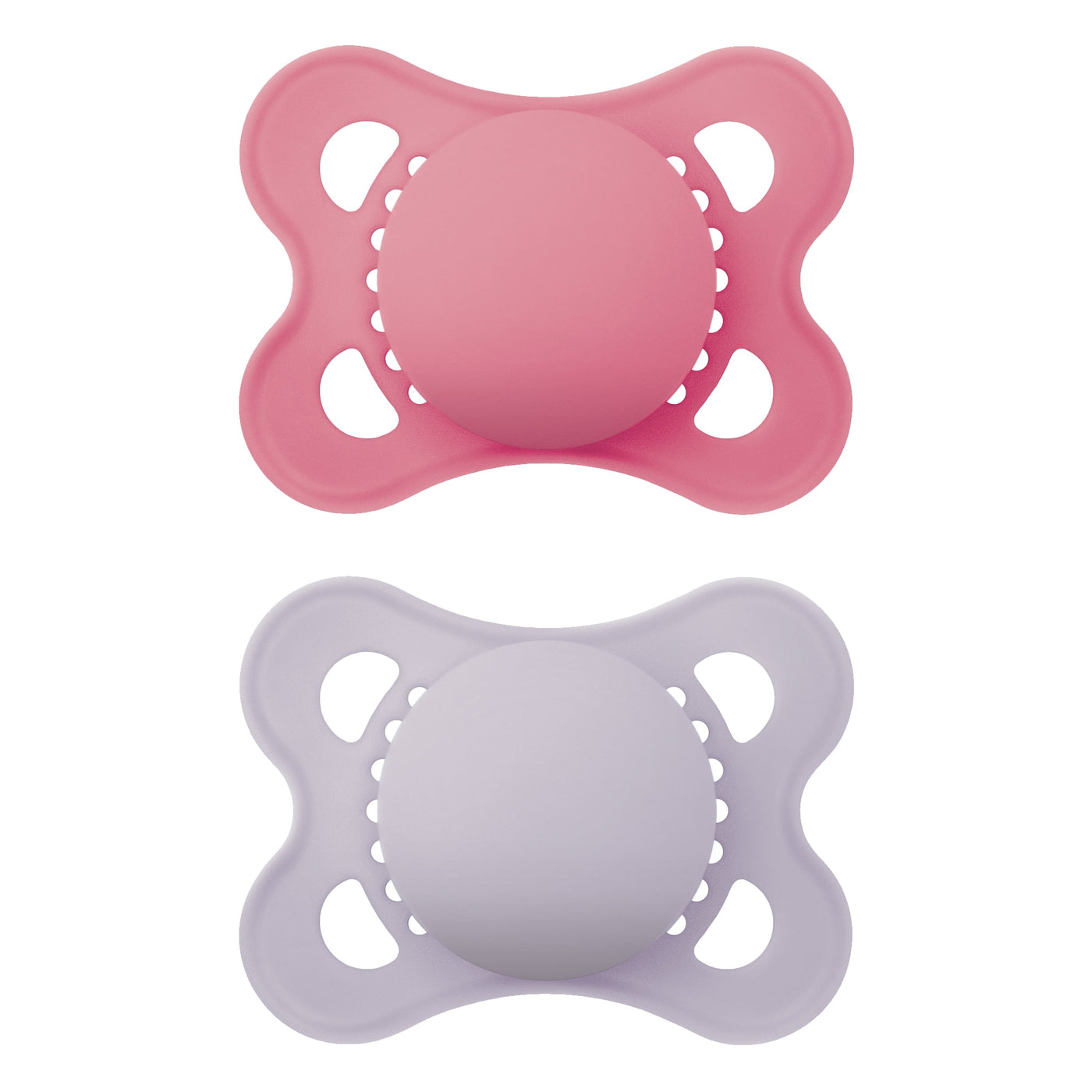 MAM Original Matte Baby Pacifier, Nipple Shape Helps Promote Healthy Oral Development, Sterilizer Case, 2 Pack, 0-6 Months, Girl,2 Count (Pack of 1) Girl 2 Count (Pack of 1)