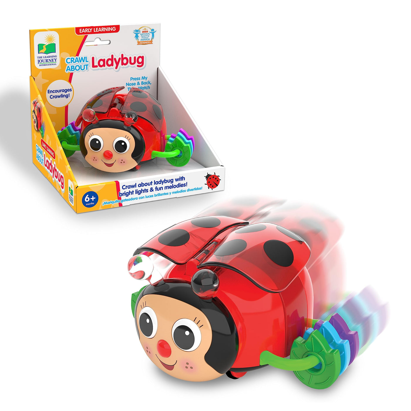 The Learning Journey Early Learning - Crawl About Ladybug Musical Crawling Aid - Baby Toys & Gifts for Boys & Girls Ages 6+ Months C21