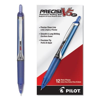 Precise V5RT Retractable Roller Ball Pen 0.5mm, Blue Ink/Barrel