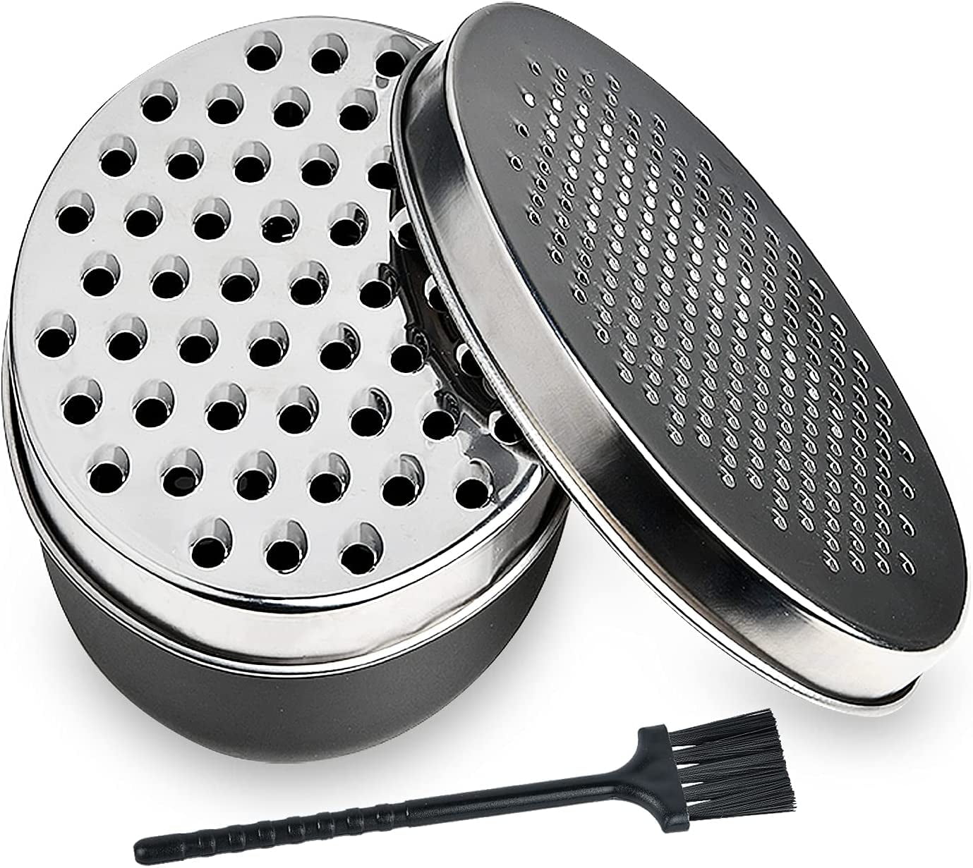 Cheese Grater with Food Storage Container & Lid - Lemon Grater for Kitchen | Stainless Steel, Dishwasher Safe | Perfect Fruits & Vegetables Grater