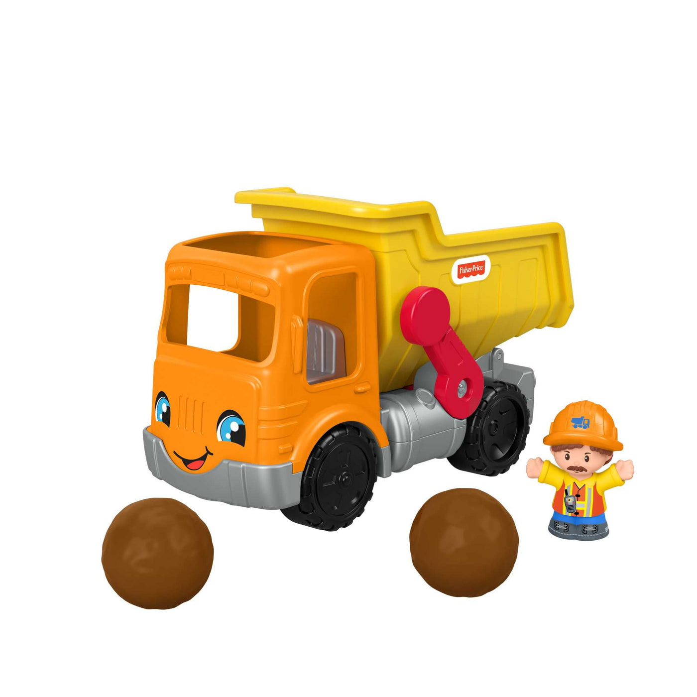 Fisher-Price Little People Work Together Dump Truck Toddler Construction Toy with Music & 3 Pieces