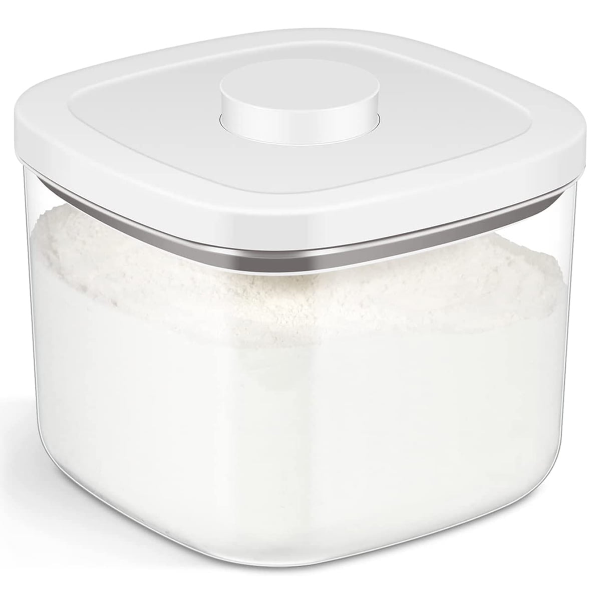 Airtight Rice Container with Lid Measuring Cup 10 Lbs Reusable Sealed Rice Storage Container Food Grade BPA Free Airtight Food Storage Canister Clear Rice Bucket for Kitchen Pantry Household Storage