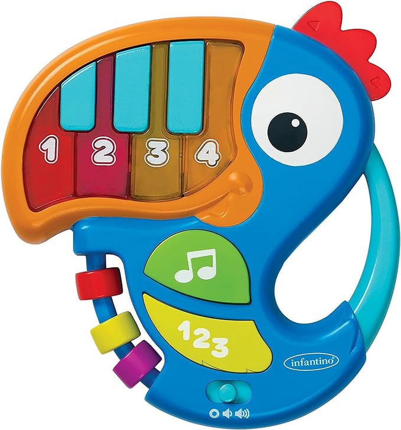 Infantino Piano & Numbers Learning Toucan - Light-Up Piano Keys and Numbers, Songs, Words, Phrases and Sound Effects, Easy to Grasp and Handle, for Babies and Toddlers