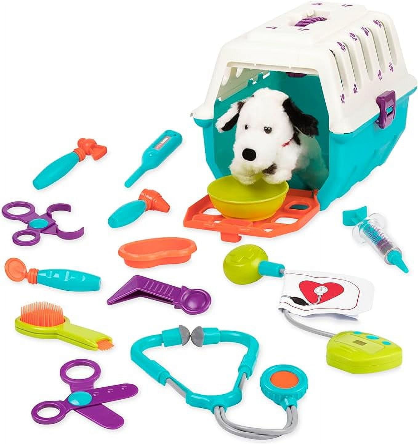 Pretend Play Vet Toys – Dog Care Playset – Plush Pup & Carrier – Toddler Veterinarian Set – Dalmatian Vet Kit - 2 Years+ (15 Pcs)