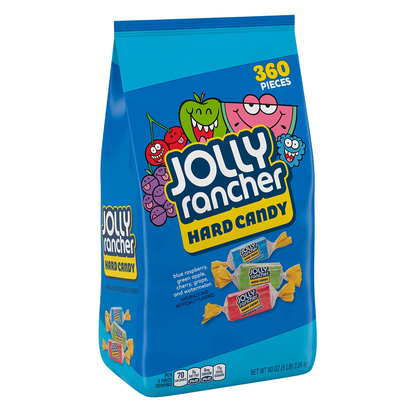 Jolly Rancher Assorted Fruit Flavored, Valentine,S Day Hard Candy Bulk Bag, 5 Lb (360 Pieces)