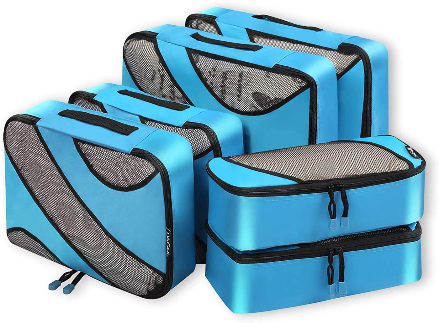 BAGAIL 6 Set Packing Cubes,3 Various Sizes Travel Luggage Packing Organizers blue Solid