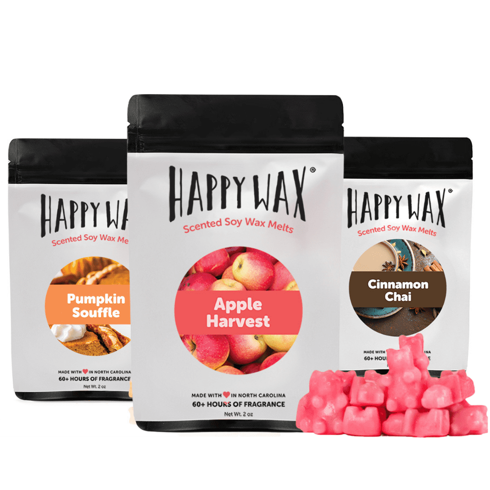 Happy Wax Soy Wax Melts Savory Mix Scent Melts Three 2-Oz Pouches